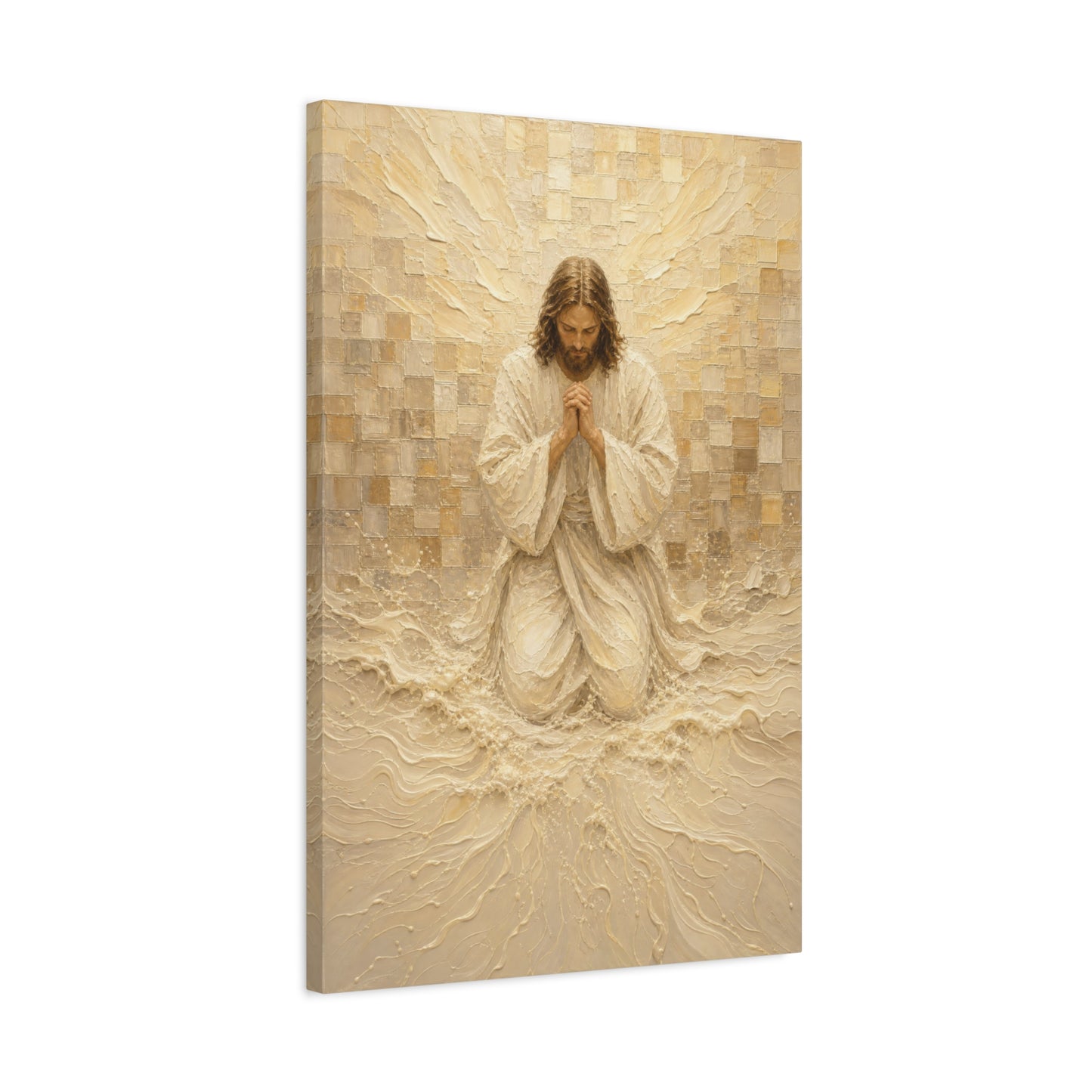 Christ at Vigil | Cream Impasto - Canvas