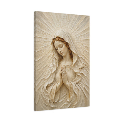 Madonna of Quiet Grace | Ivory Relief II - Canvas