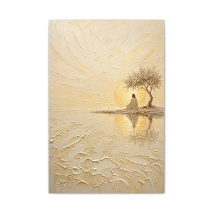 Jesus Under the Quiet Sun | Cream Impasto - Canvas