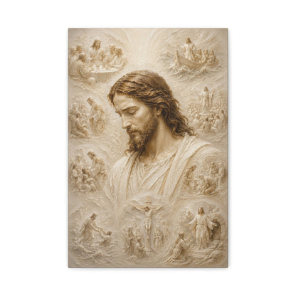 Crowned in Stillness | Ivory Relief - Canvas