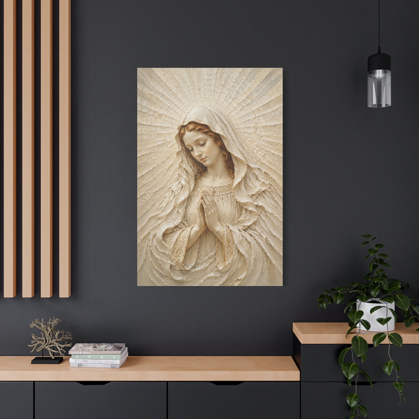 Madonna of Quiet Grace | Ivory Relief II - Canvas