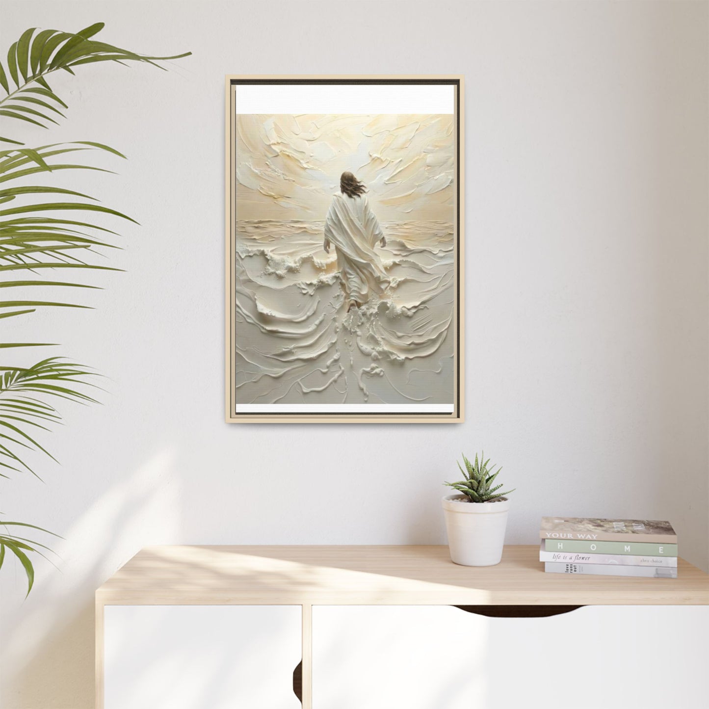 Jesus Walking On Water V - Framed Canvas