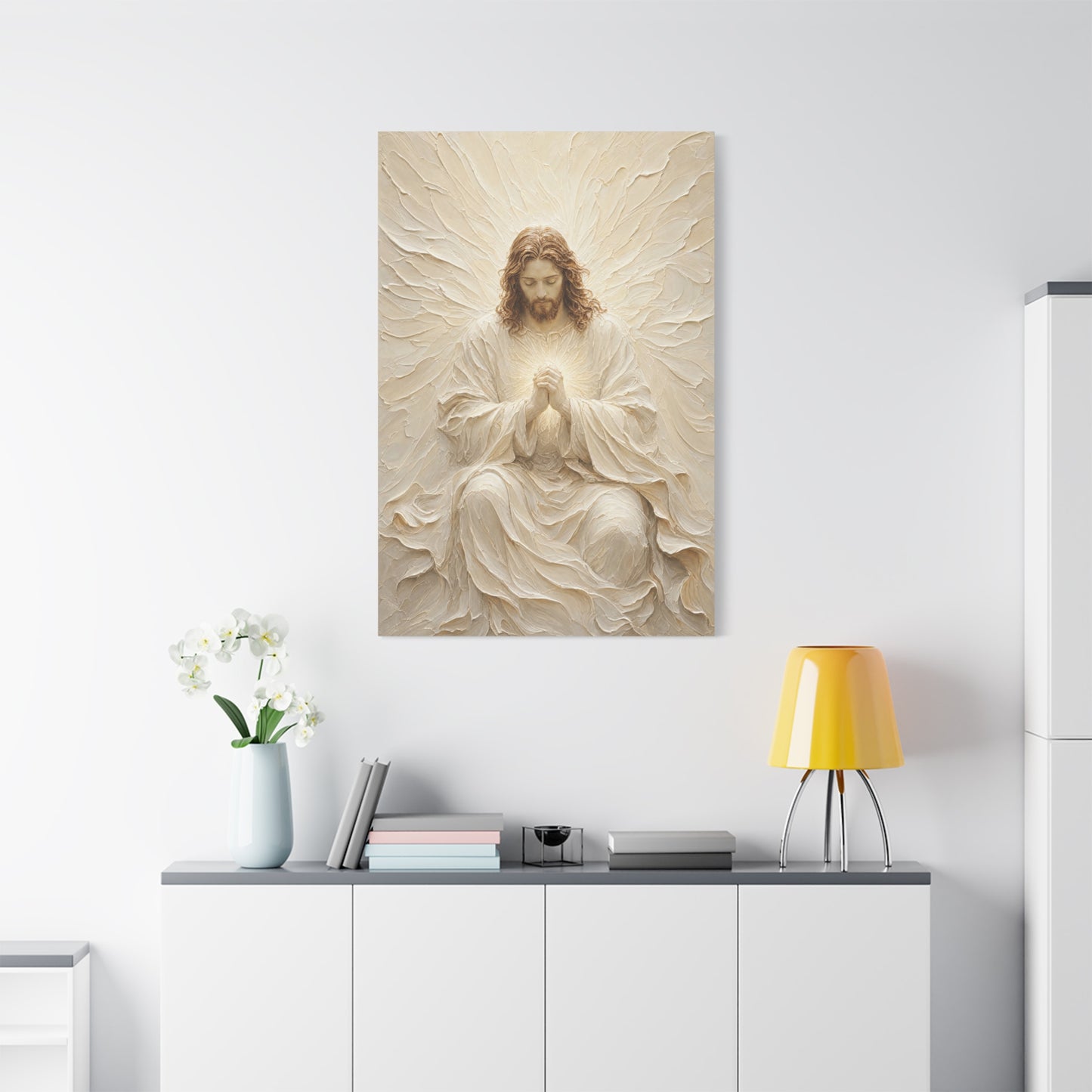 Christ In Prayer | Ivory Relief - Canvas