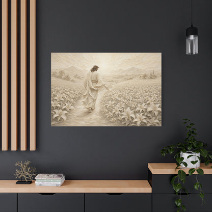The Lily Path | Ivory Relief - Canvas