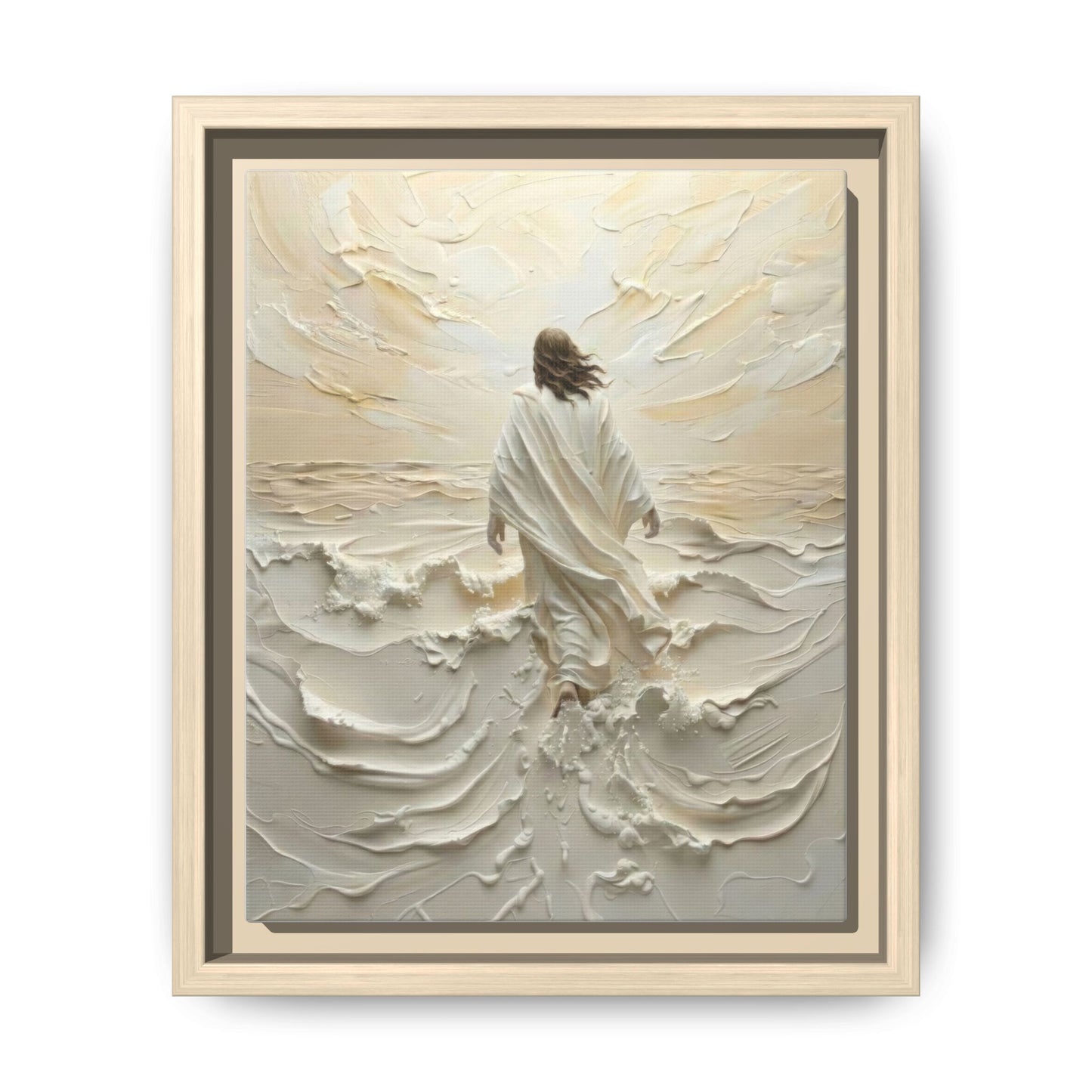 Jesus Walking On Water V - Framed Canvas