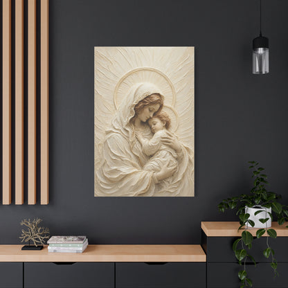 Madonna And Child II | Ivory Relief - Canvas