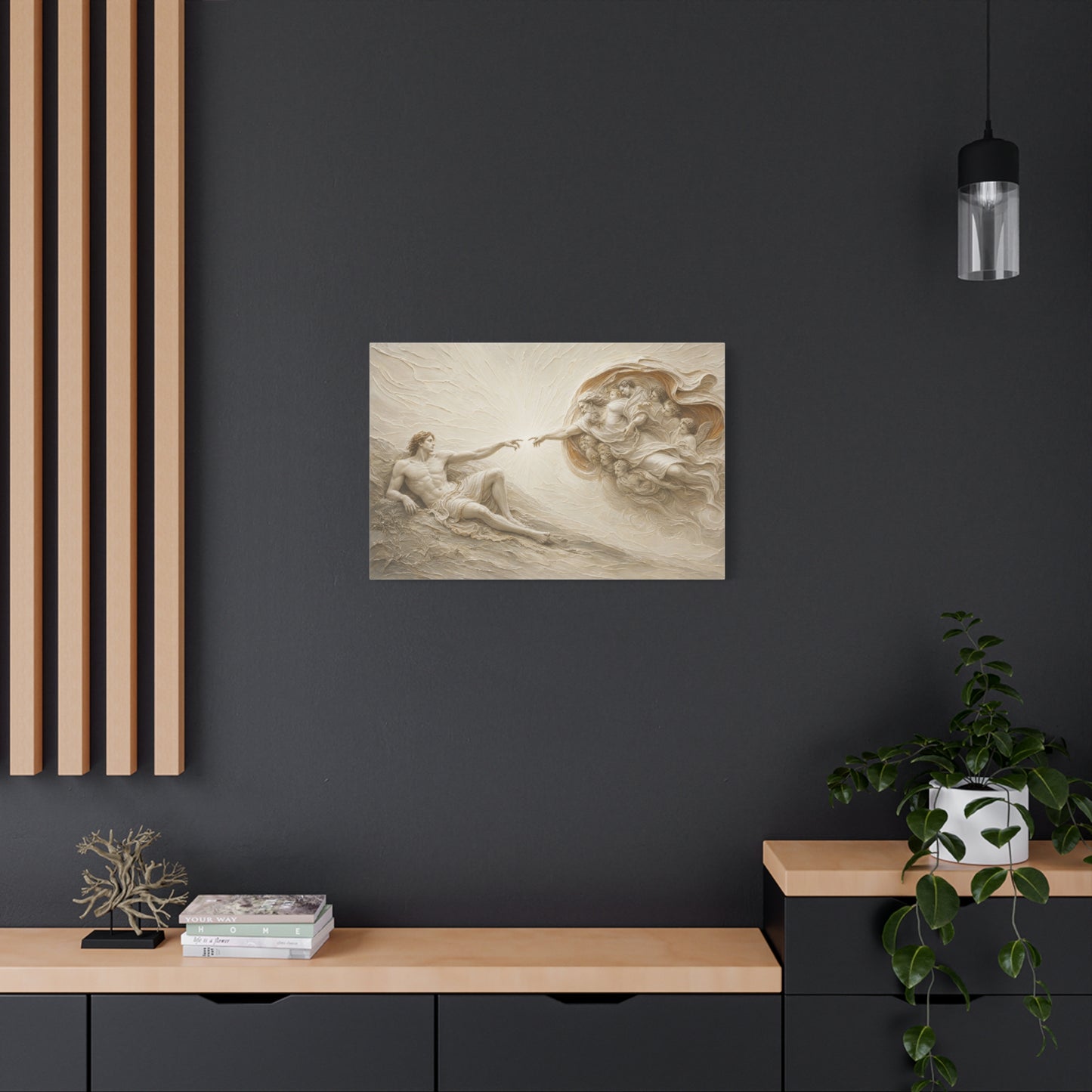 The Creation Of Adam | Ivory Relief - Canvas