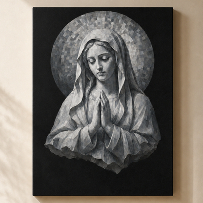 Madonna of Quiet Grace | Stone Vigil - Canvas