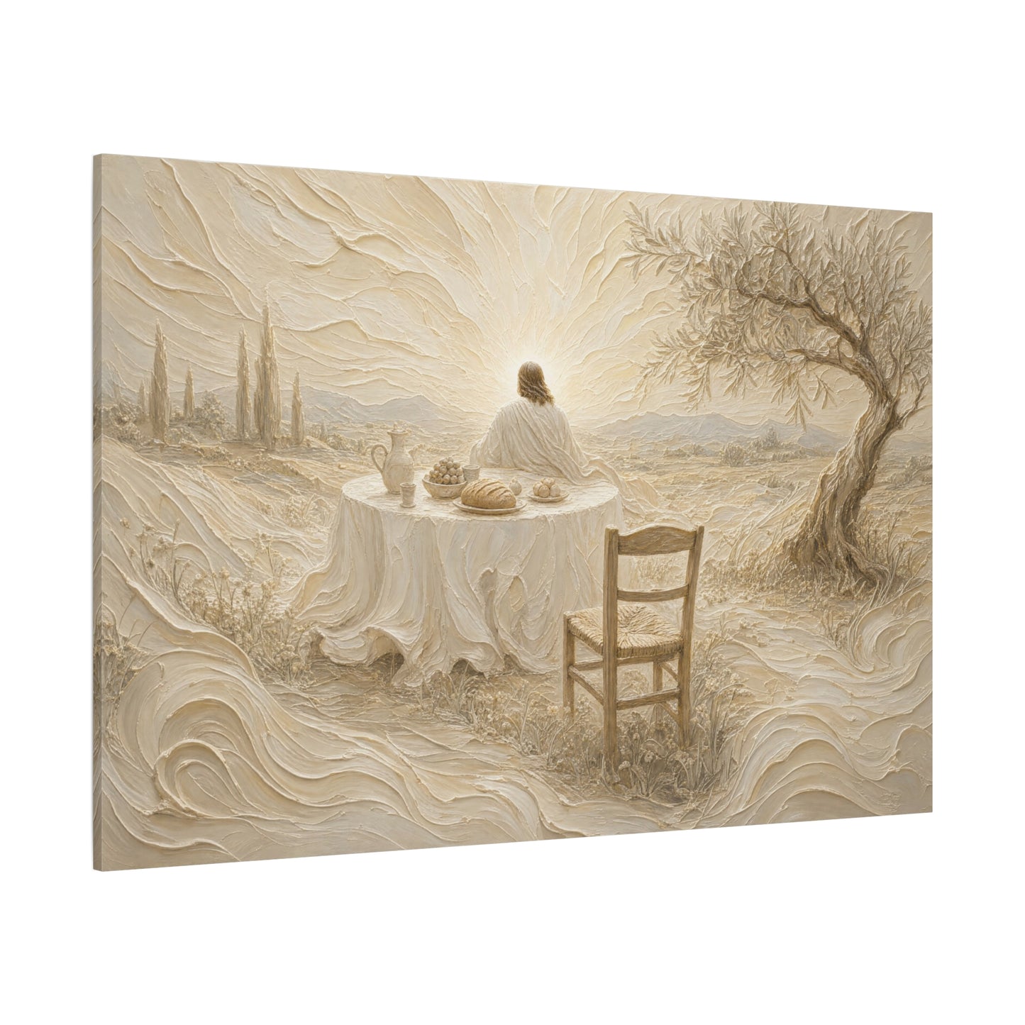 He Is Waiting | Ivory Relief - Canvas