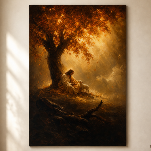 Jesus Beside the Lamb | Renaissance Shadow - Canvas