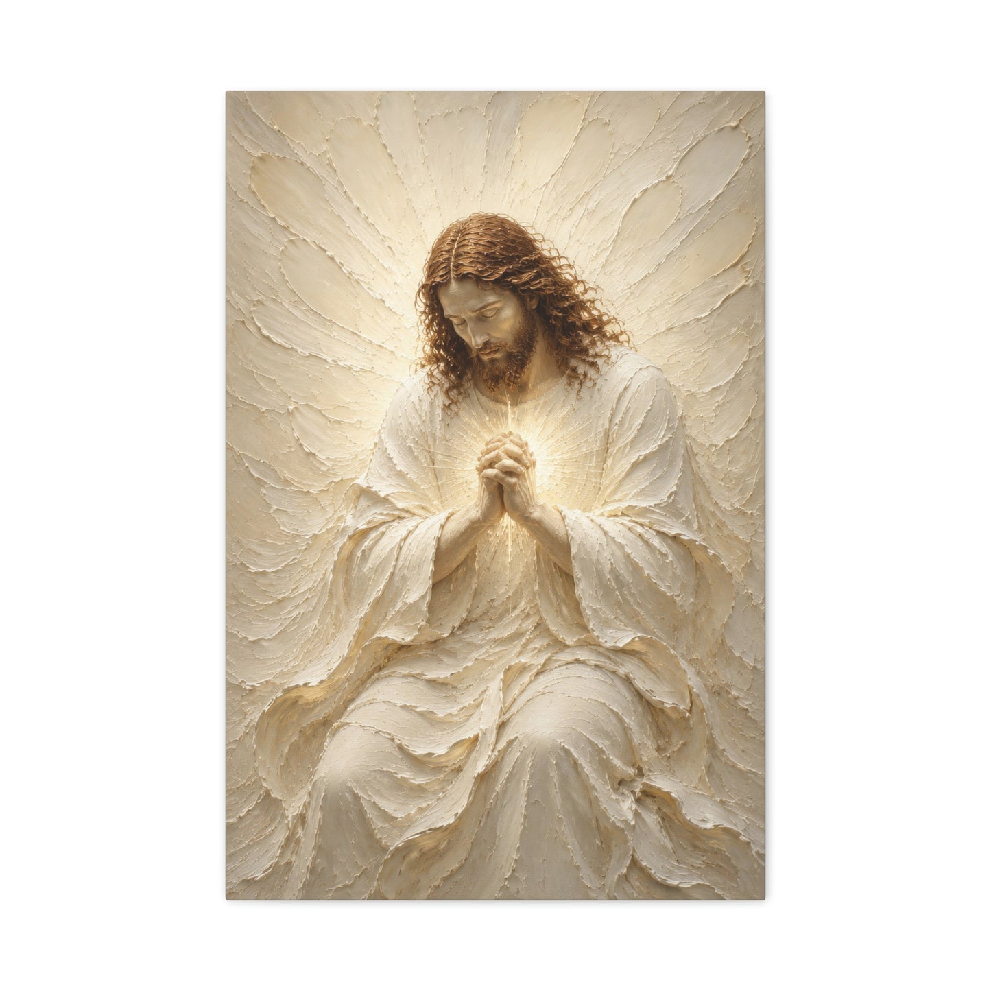 Christ In Prayer | Ivory Relief - Canvas