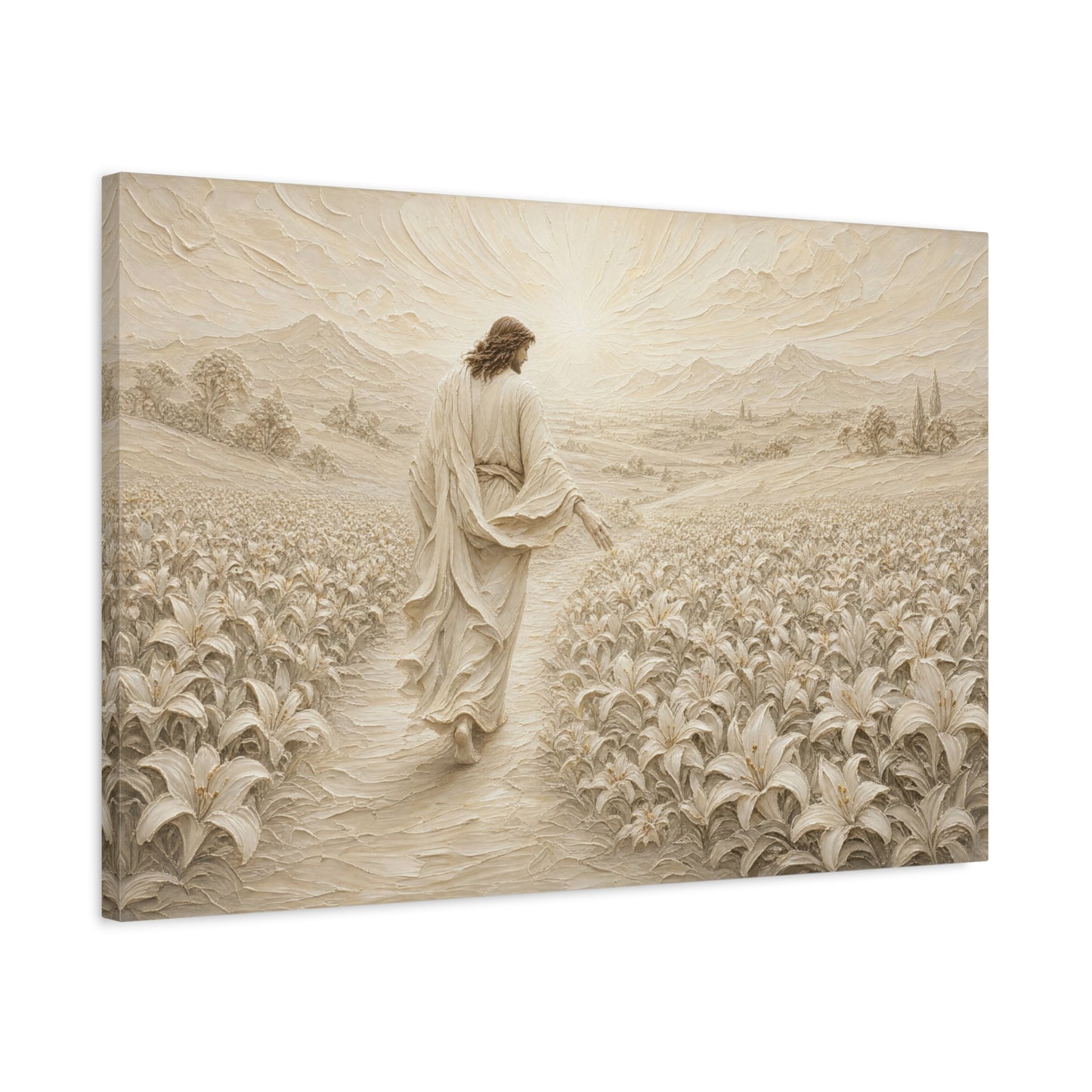 The Lily Path | Ivory Relief - Canvas