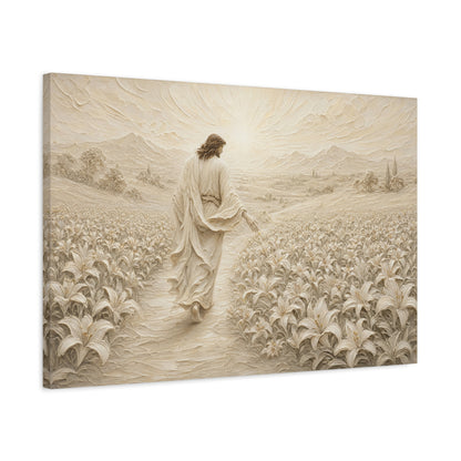 The Lily Path | Ivory Relief - Canvas