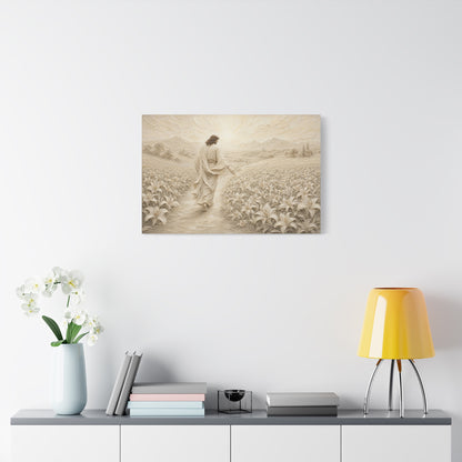 The Lily Path | Ivory Relief - Canvas