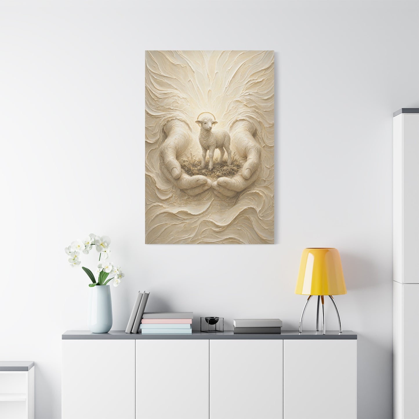Held in His Hands | Ivory Relief - Canvas