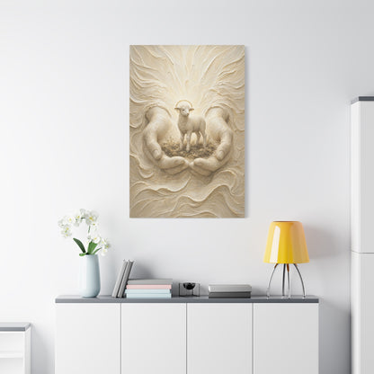 Held in His Hands | Ivory Relief - Canvas