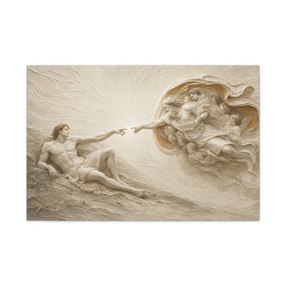 The Creation Of Adam | Ivory Relief - Canvas