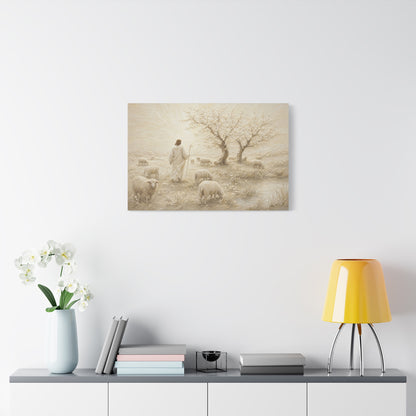 The Gentle Shepherd | Ivory Relief - Canvas