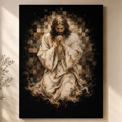Christ at Vigil | Cream Marble - Canvas