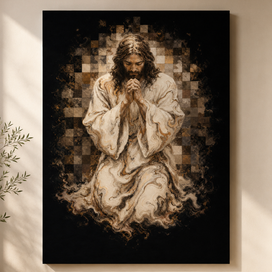 Christ at Vigil | Cream Marble - Canvas