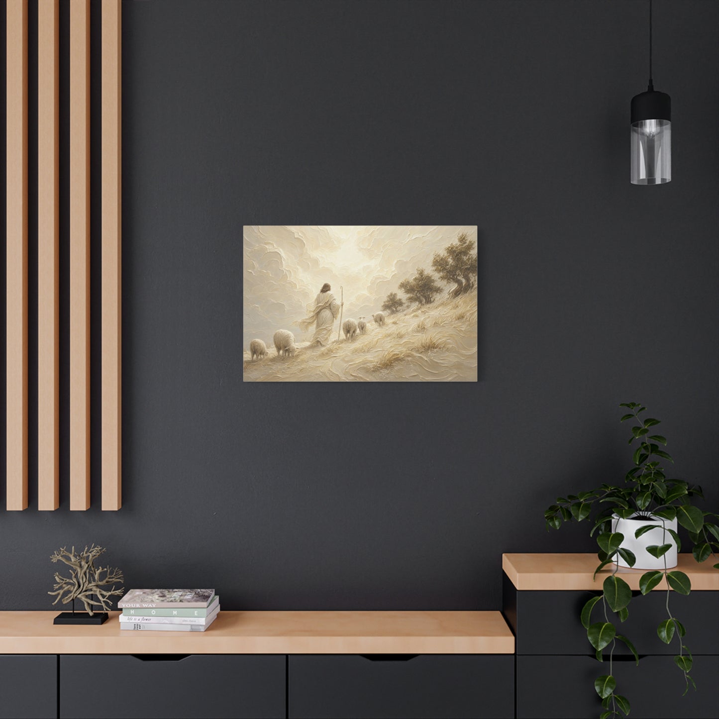 The Hillside Shepherd | Ivory Relief - Canvas