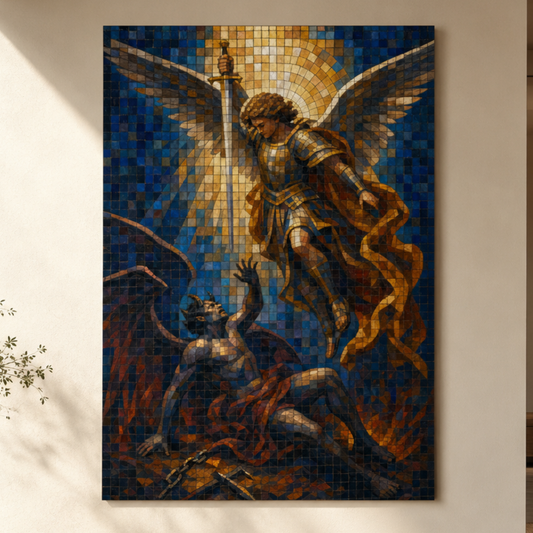 Michael Victorious | Stained Glass - Canvas