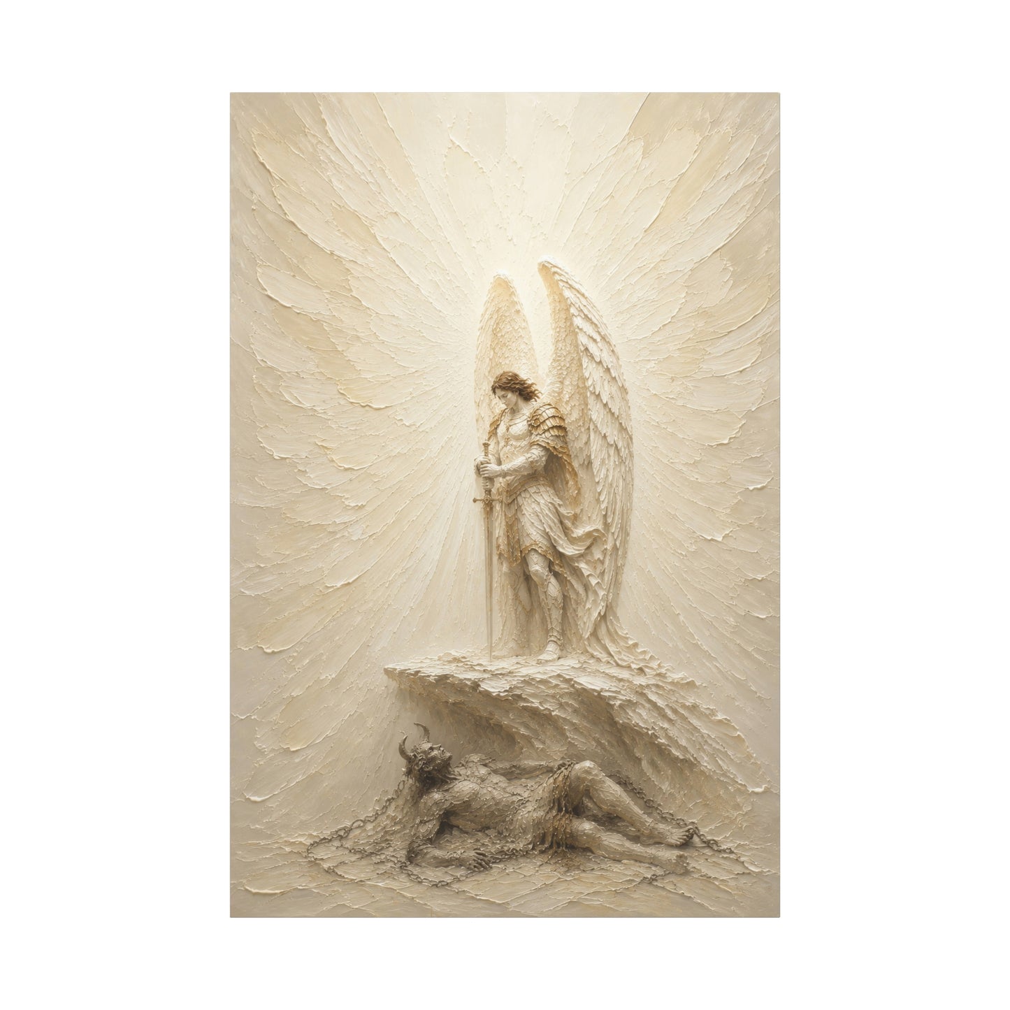 Michael Victorious IV | Ivory Relief - Canvas
