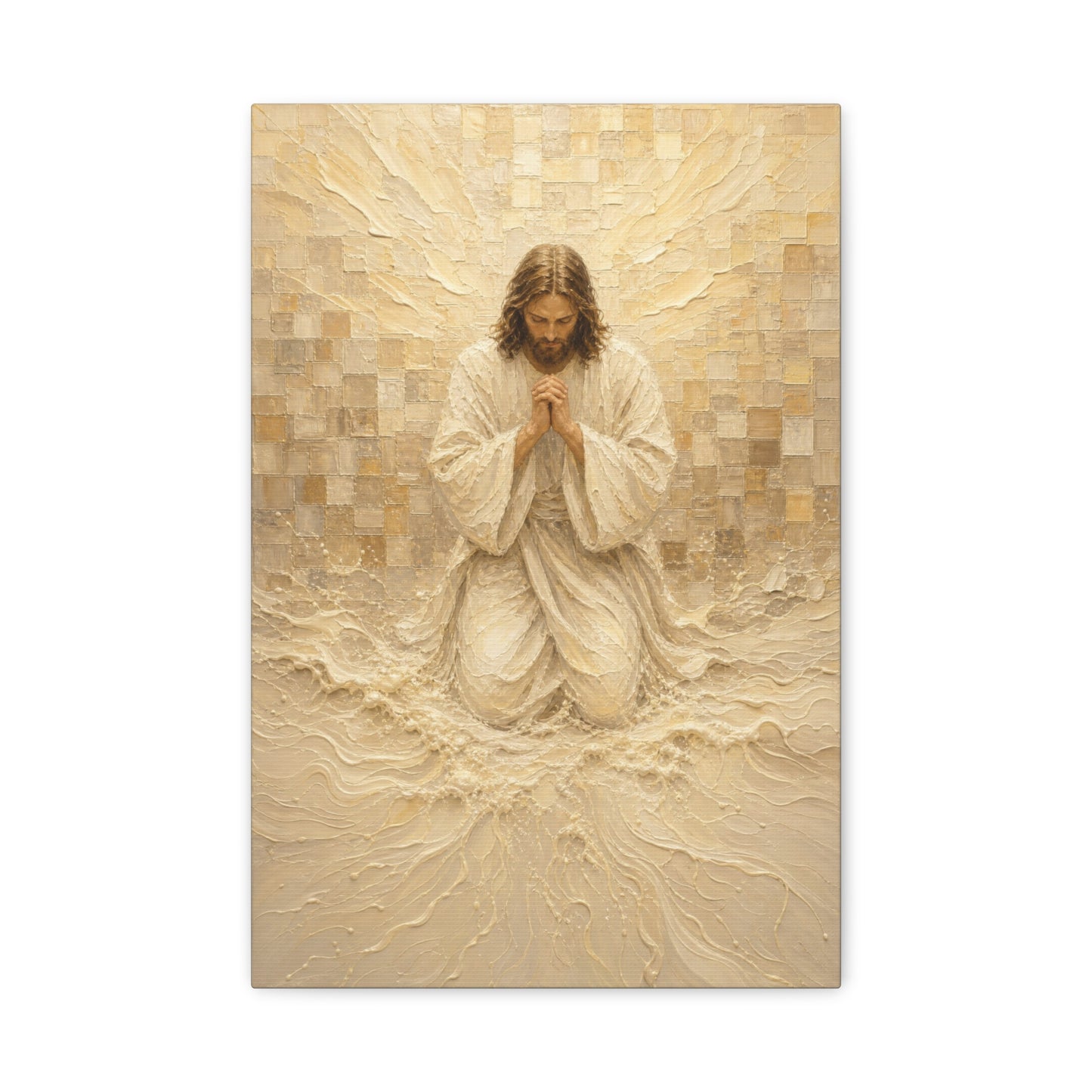 Christ at Vigil | Cream Impasto - Canvas