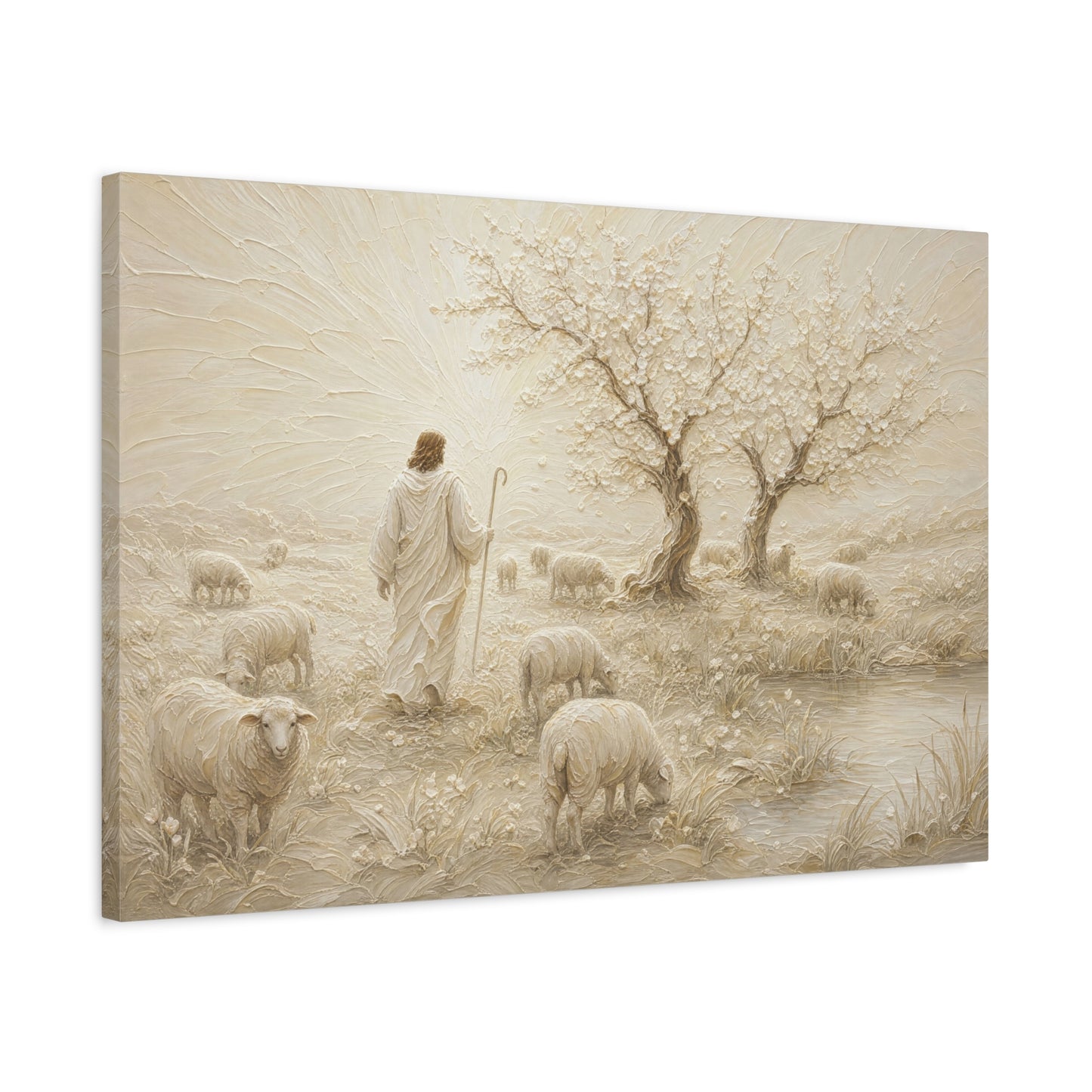 The Gentle Shepherd | Ivory Relief - Canvas