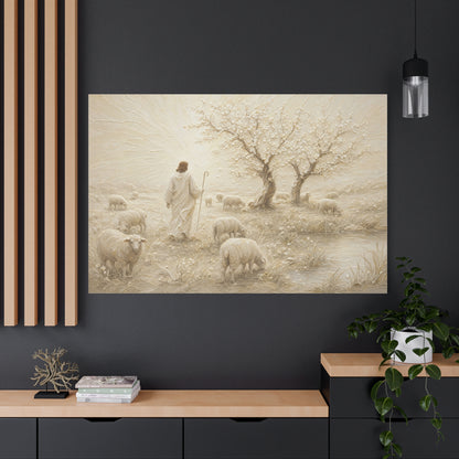 The Gentle Shepherd | Ivory Relief - Canvas