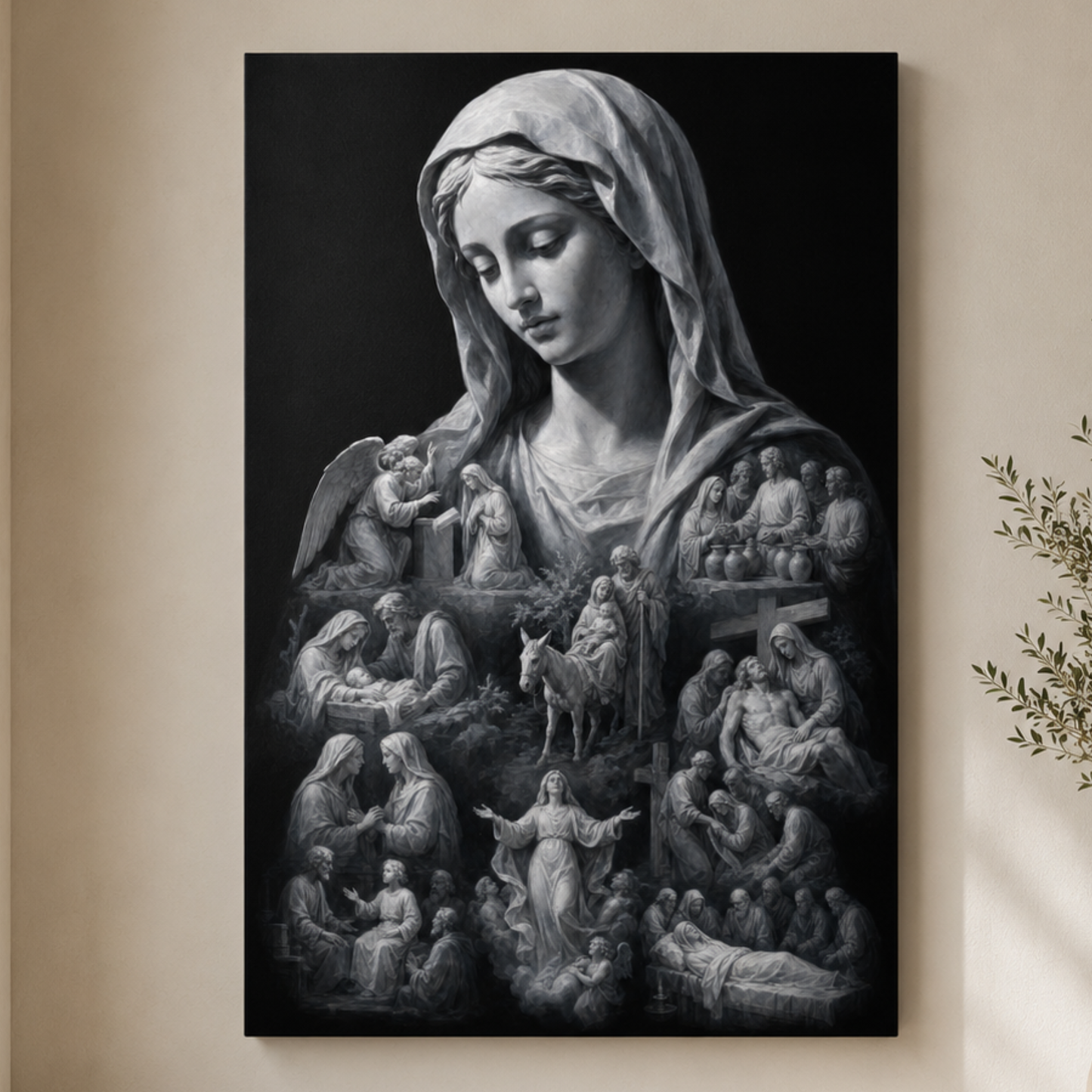 The Veiled Mary | Stone Vigil - Canvas