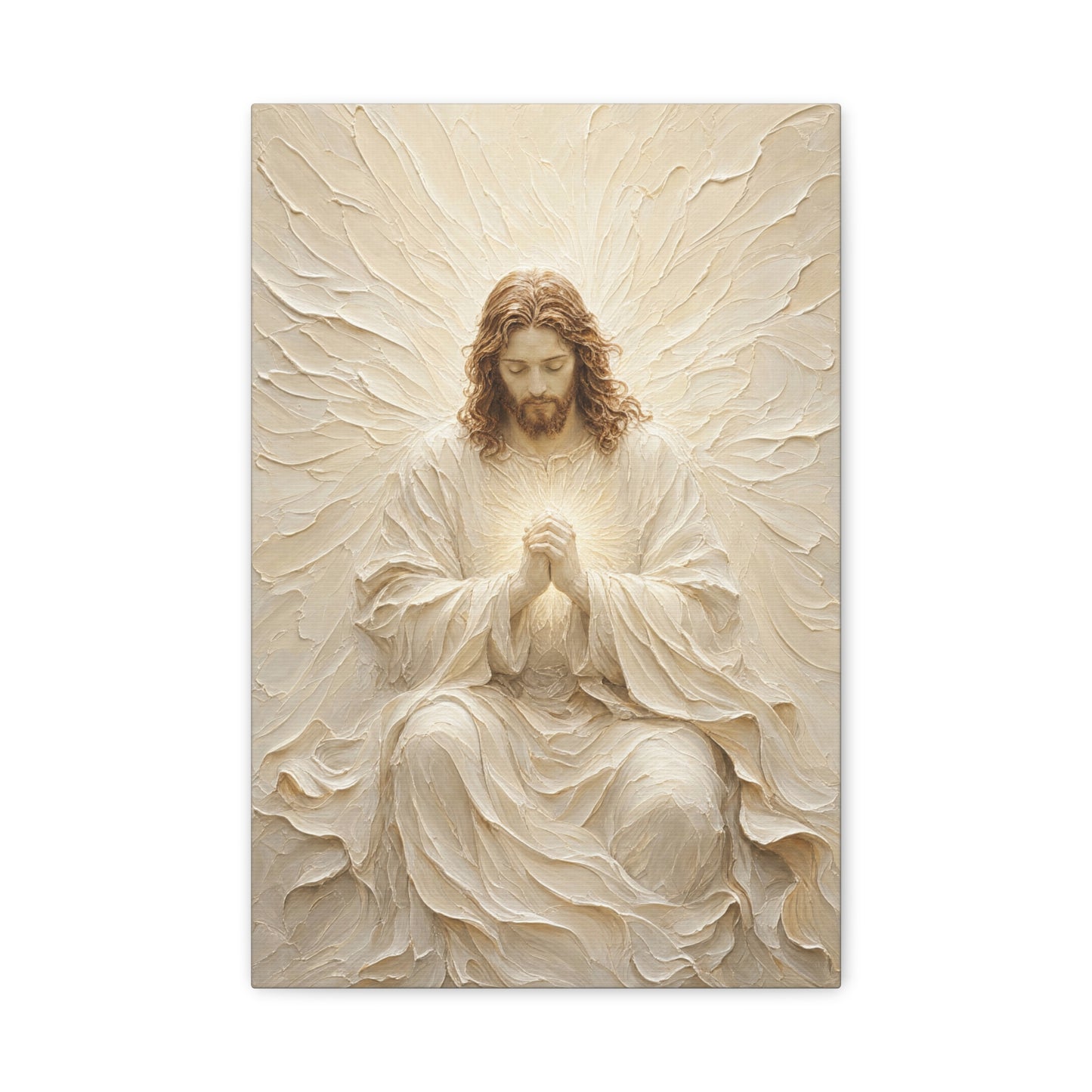 Christ In Prayer | Ivory Relief - Canvas