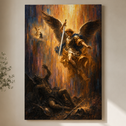 Michael Victorious | Sacred Tile - Canvas