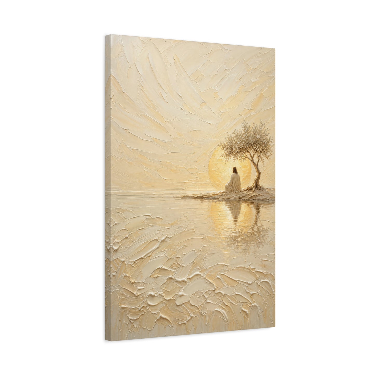 Jesus Under the Quiet Sun | Cream Impasto - Canvas