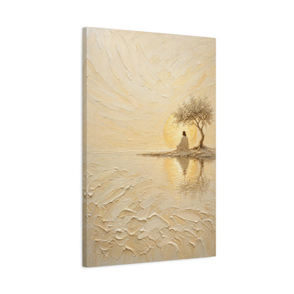 Jesus Under the Quiet Sun | Cream Impasto - Canvas