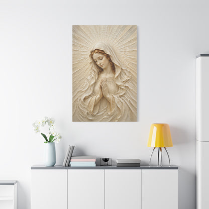 Madonna of Quiet Grace | Ivory Relief II - Canvas