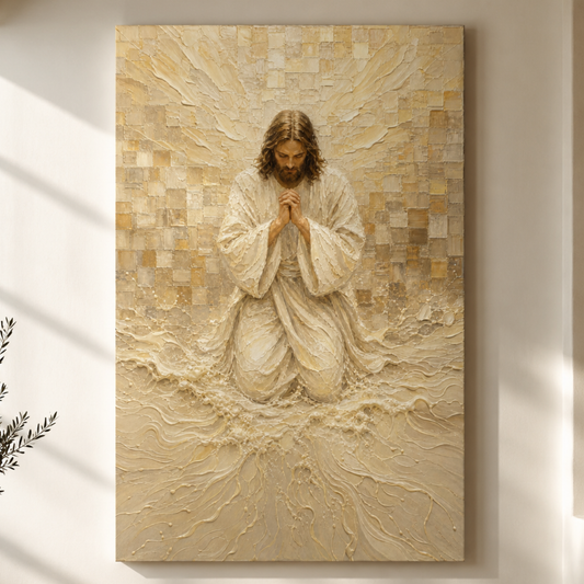 Christ at Vigil | Cream Impasto - Canvas