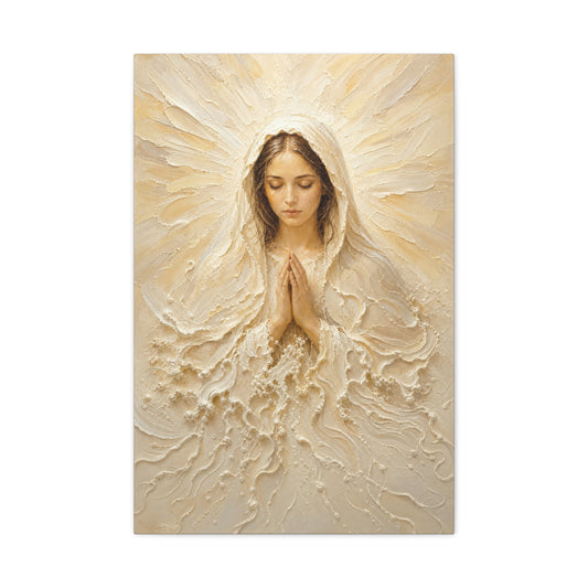 Madonna of Quiet Grace | Cream Impasto - Canvas