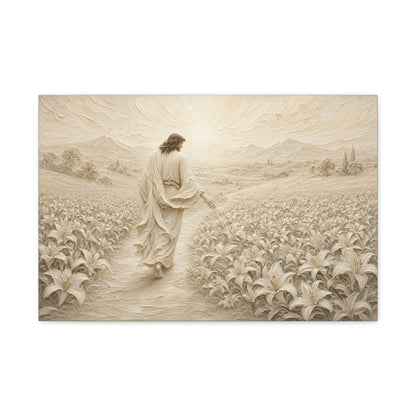 The Lily Path | Ivory Relief - Canvas