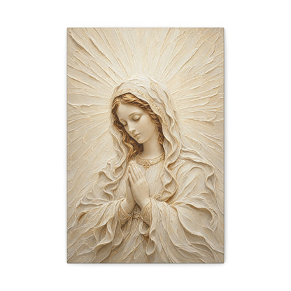 Madonna of Quiet Grace II | Ivory Relief - Canvas