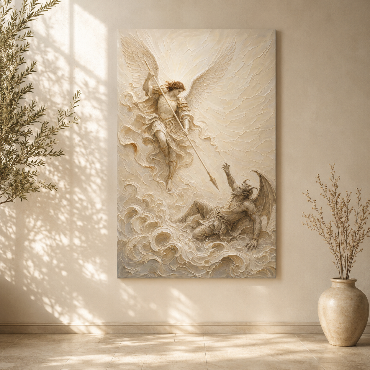 Michael Victorious II | Ivory Relief - Canvas