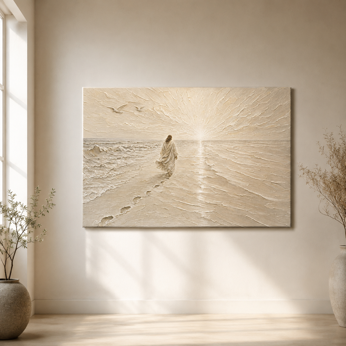 I Will Follow | Ivory Relief - Canvas