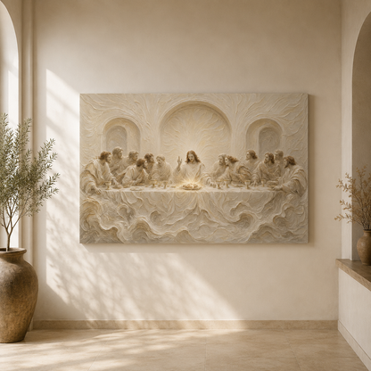 The Lord's Supper | Ivory Relief - Canvas