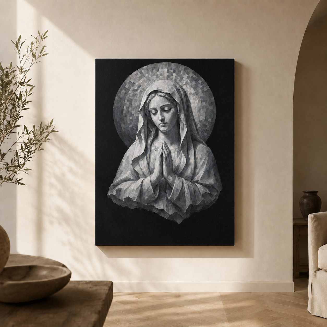 The Veiled Mary | Stone Vigil - Canvas