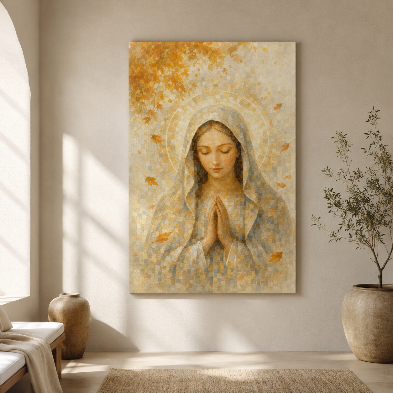 Madonna of Quiet Grace | Autumn Drift - Canvas