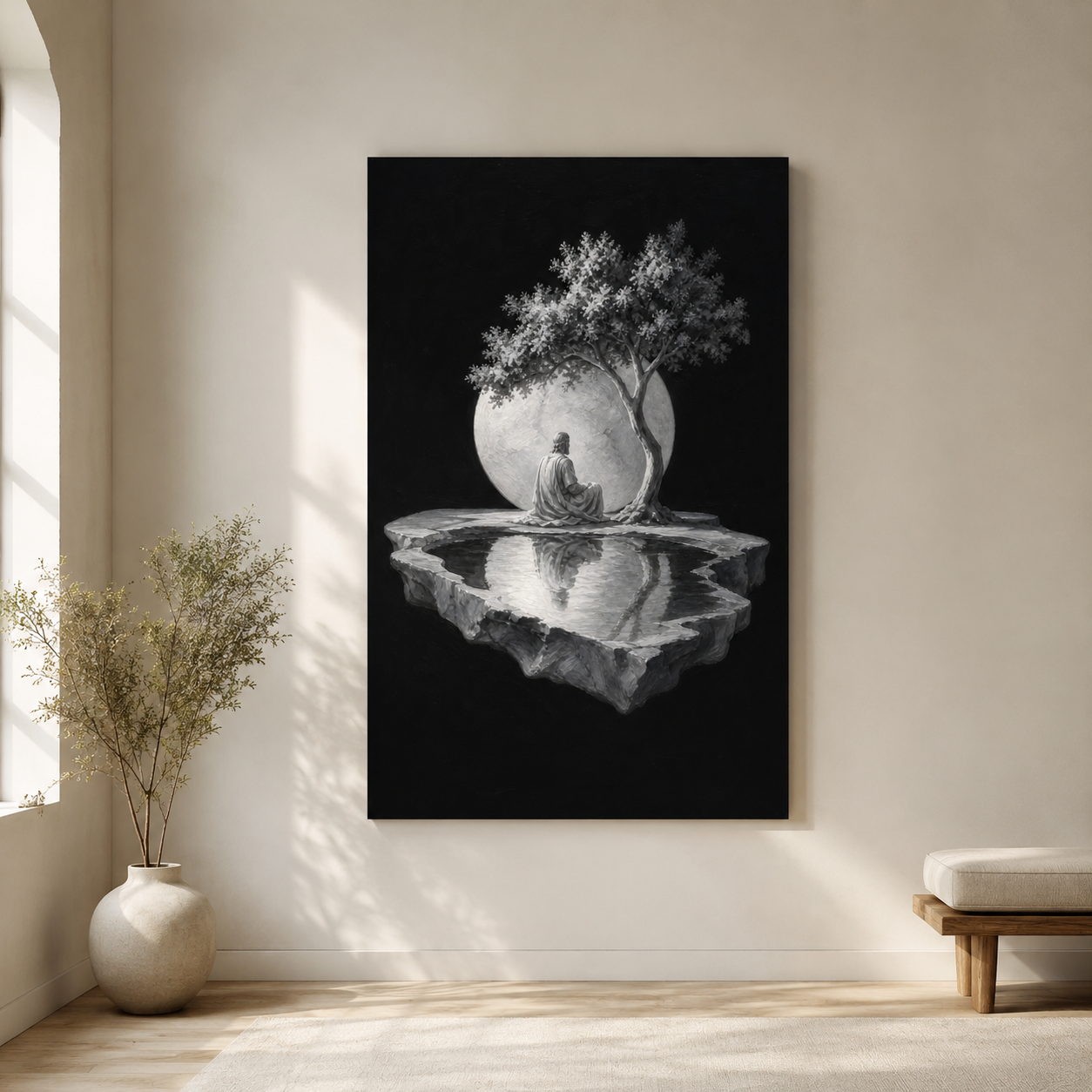 Jesus Under the Quiet Sun | Stone Vigil - Canvas