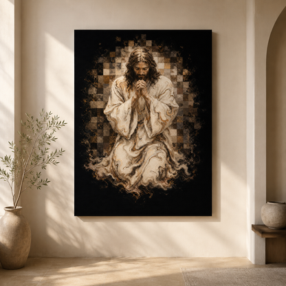 Christ at Vigil | Cream Marble - Canvas