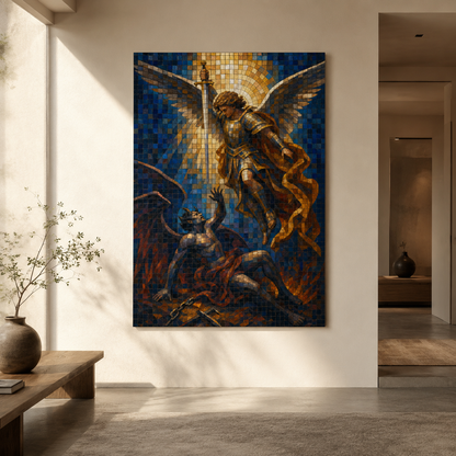 Michael Victorious | Stained Glass - Canvas