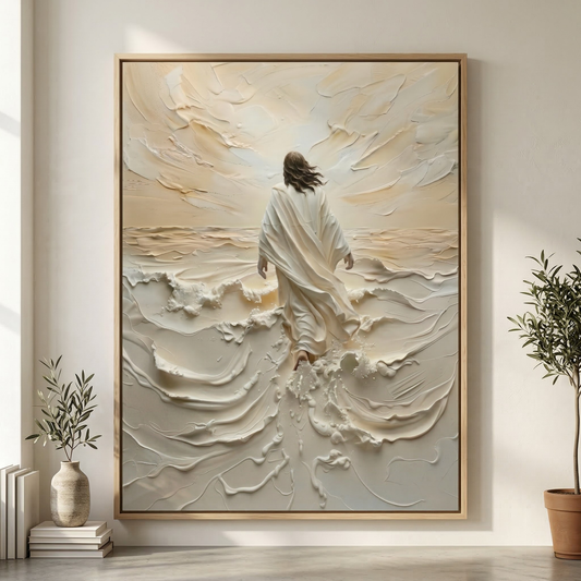 Jesus Walking On Water I - Framed Canvas